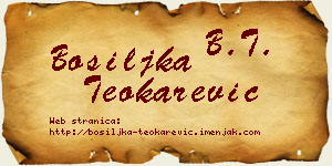 Bosiljka Teokarević vizit kartica